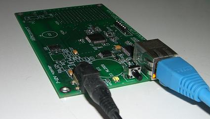 Insert USB to eval PCB