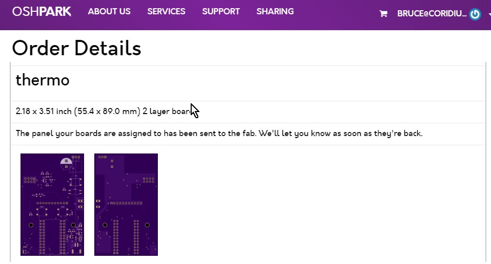 PCB layout of thermostat